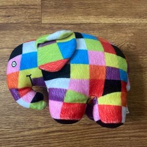 Elmer The Colorful Patchwork Elephant Vintage 8” Plush By David McKee 2007